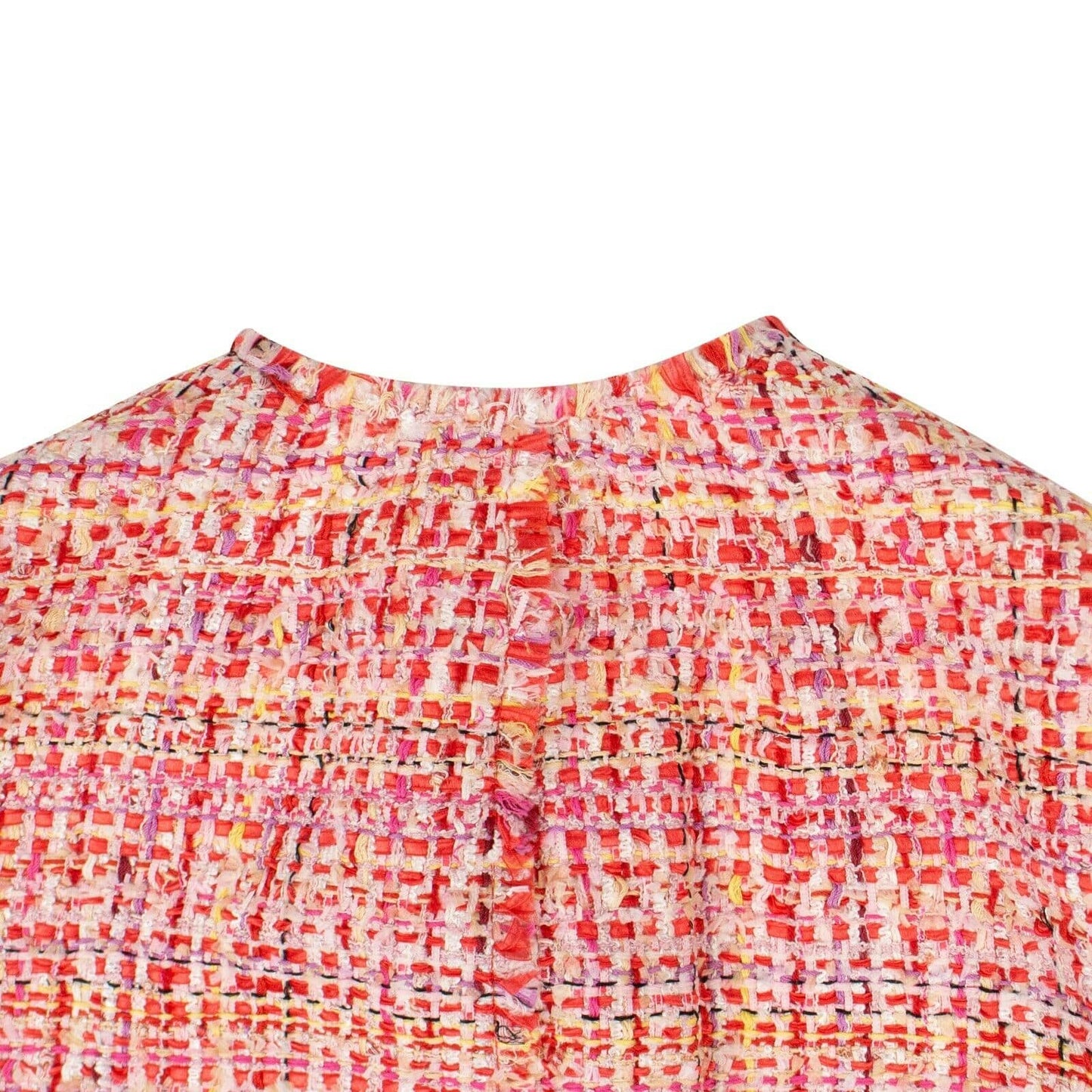 Tweed Cropped Jacket - Red/Pink