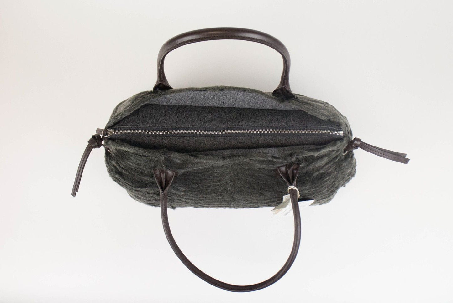 Astrakhan Lamb Fur Handbag - Olive