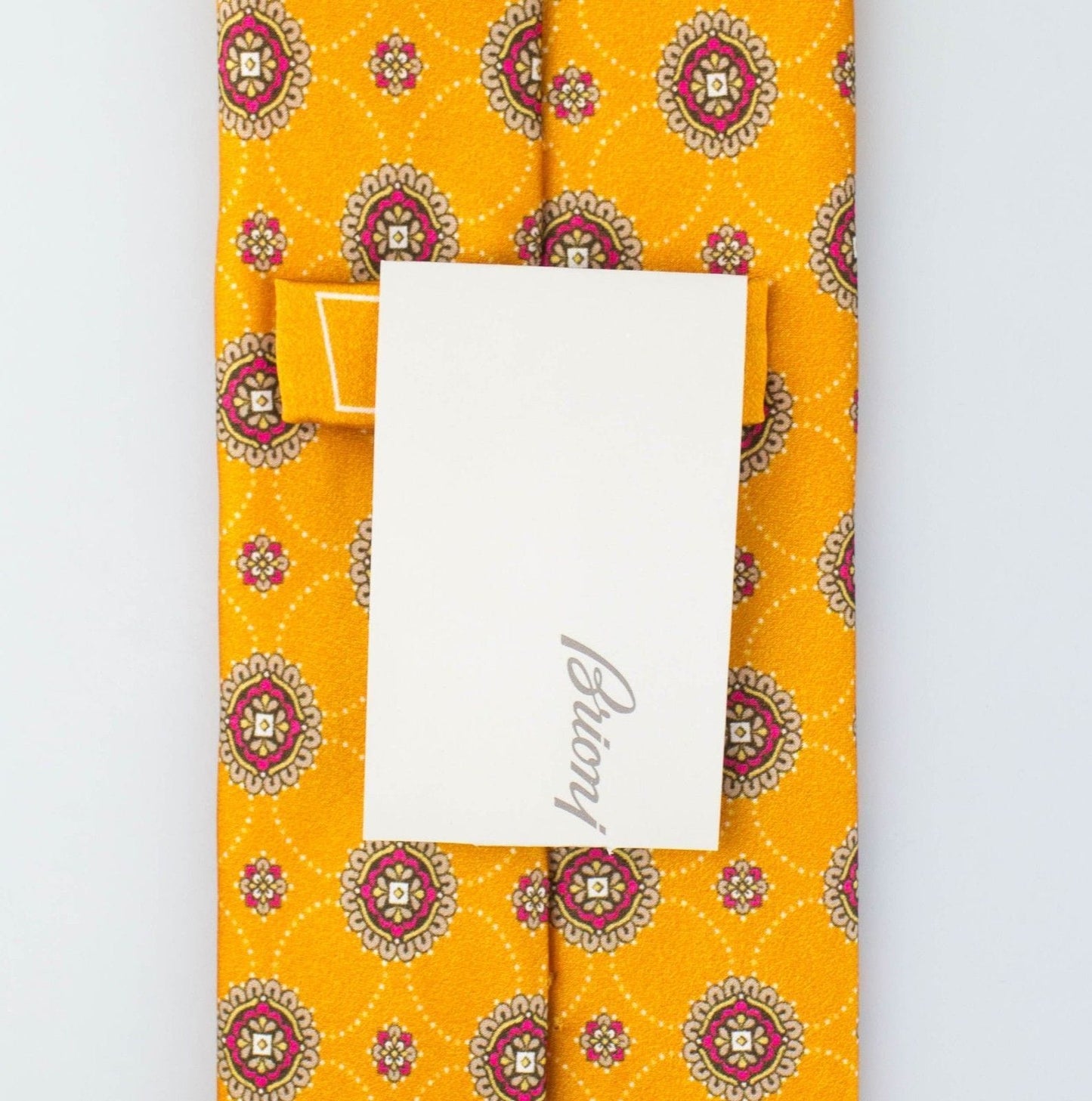 Yellow With Floral Pattern 100% Silk Neck Tie
