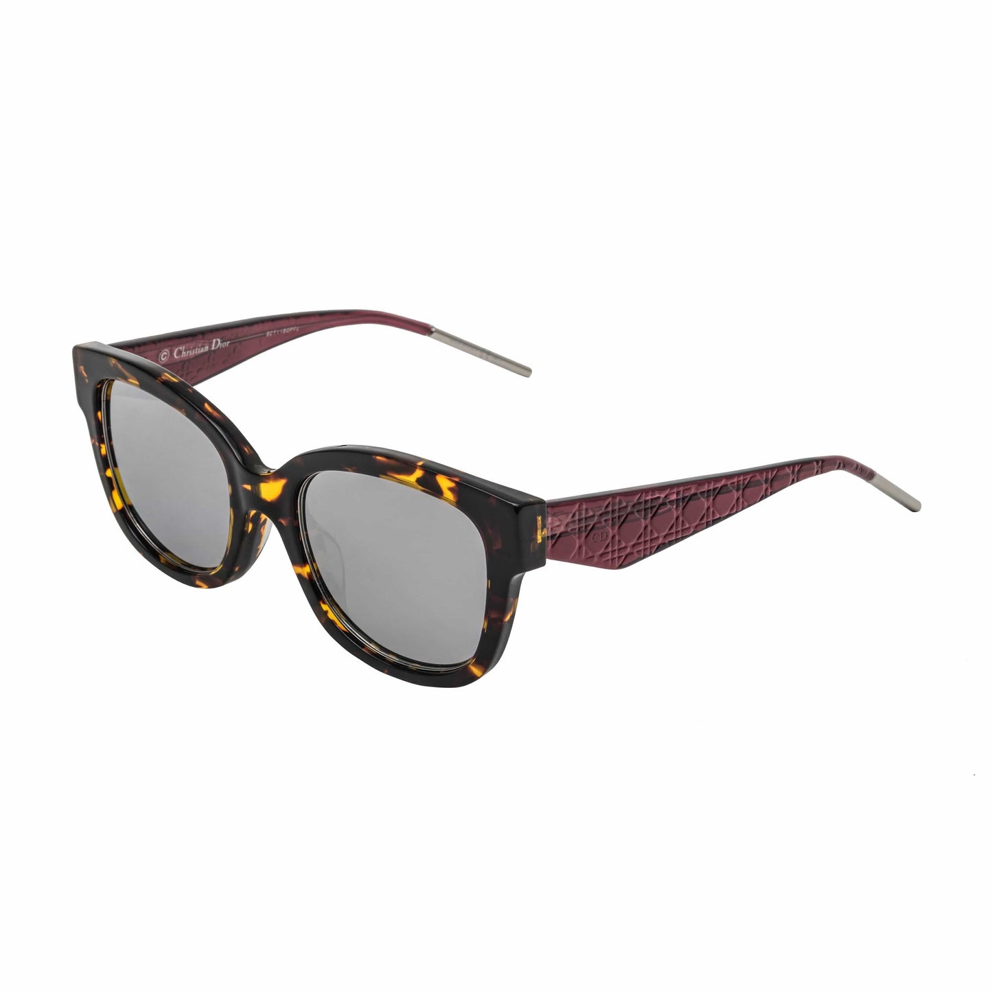 Very Dior 1n Geometric Acetate Sunglasses - Havana / Burgundy / Silver