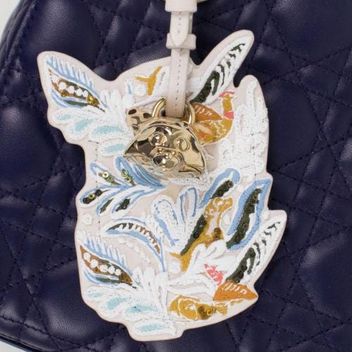Lady Dior Cannage Leather Shoulder Bag - Blue