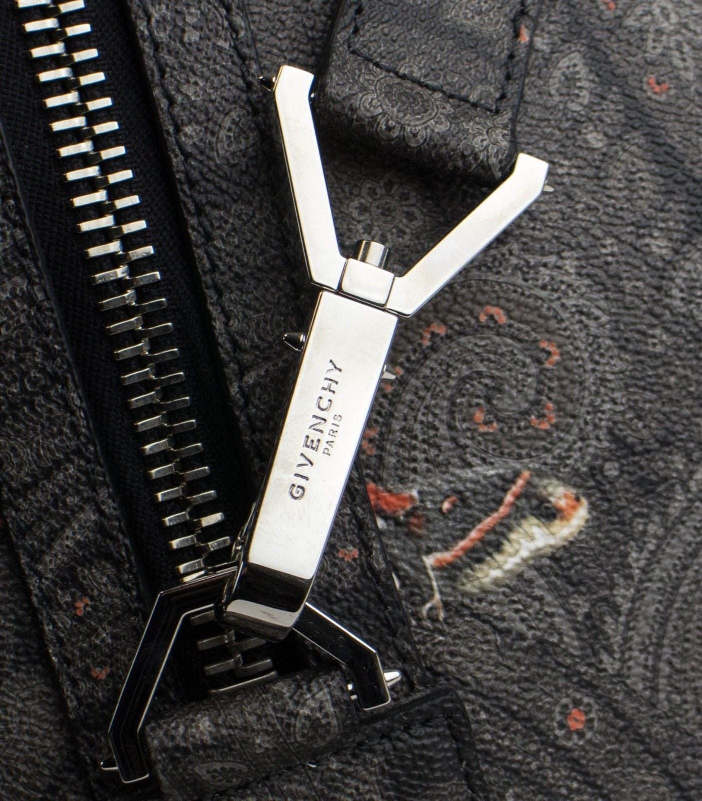 Leather Paisley Weekender Bag - Gray / Black