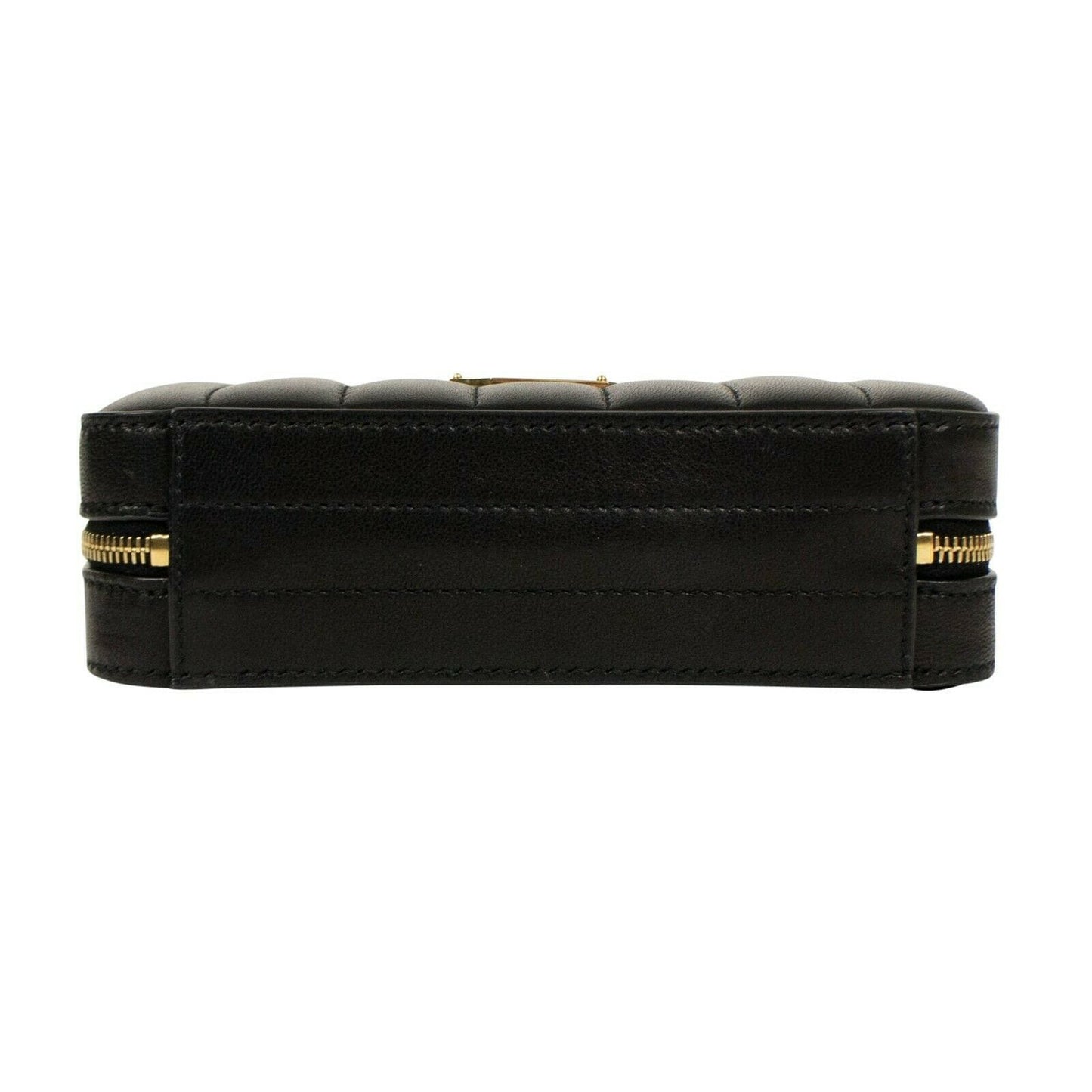 Vicky Quilted Leather YSL Monogram Belt Bum Bag - Black