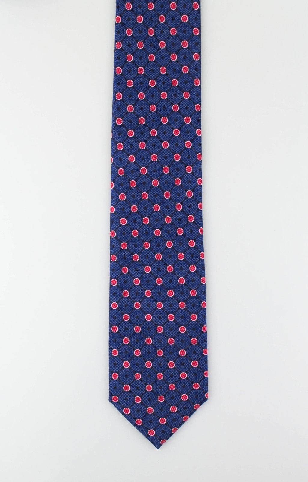 Blue With Floral Pattern 100% Silk Neck Tie