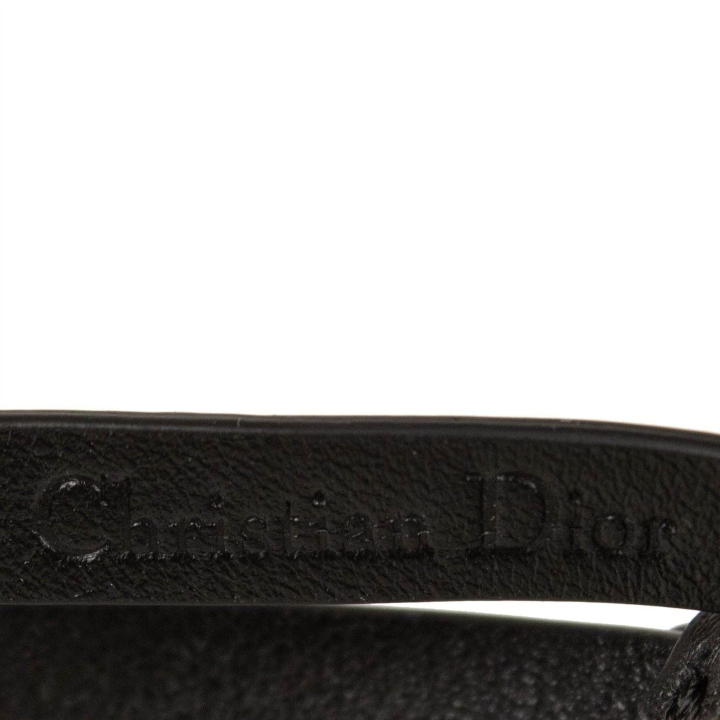 Black Antique Gold 'J'Adior' Leather Two Loop Bracelet