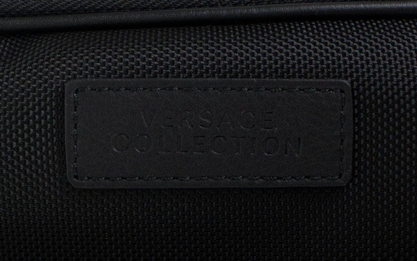 Canvas & Leather Trolley Suitcase - Black