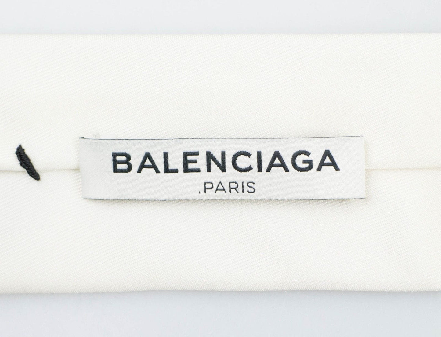 Twill Silk Blend Skinny Neck Tie - White