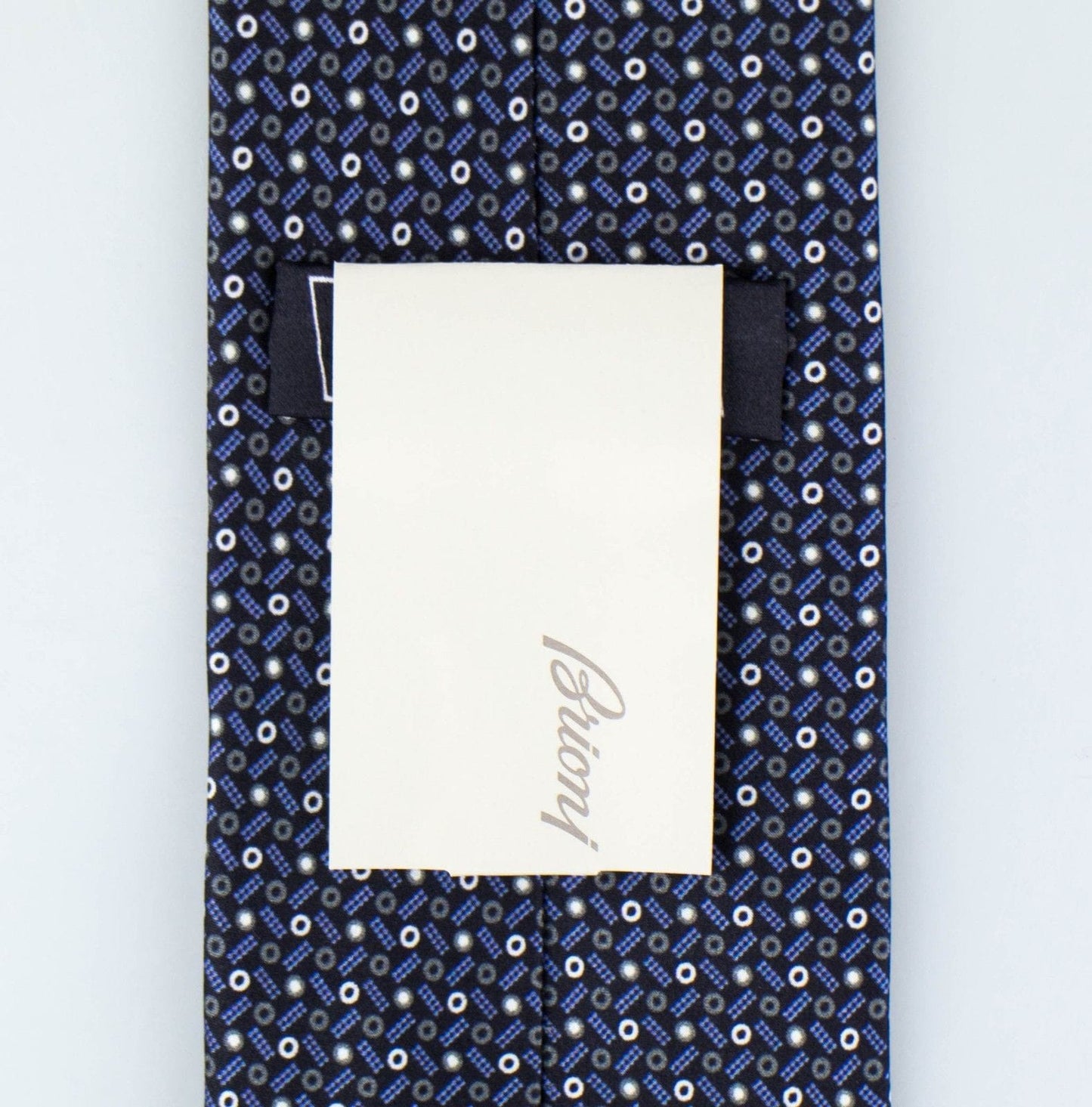 Blue With Geometric Pattern 100% Silk Neck Tie