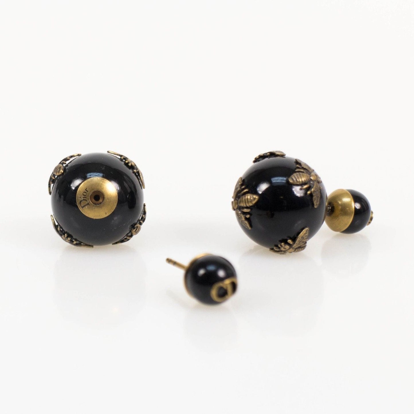 Antique Gold/Black Multi Bee Tribal Earrings