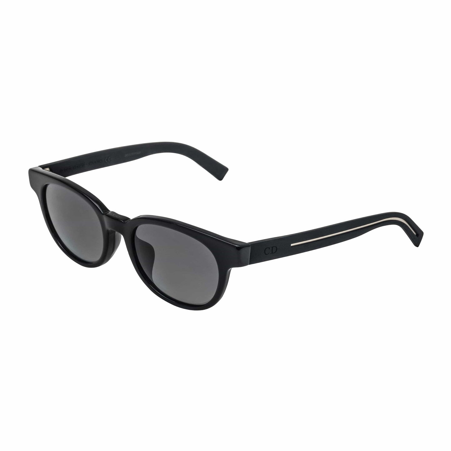 Blacktie 182fs Round Acetate Sunglasses - Black / Grey Gradient