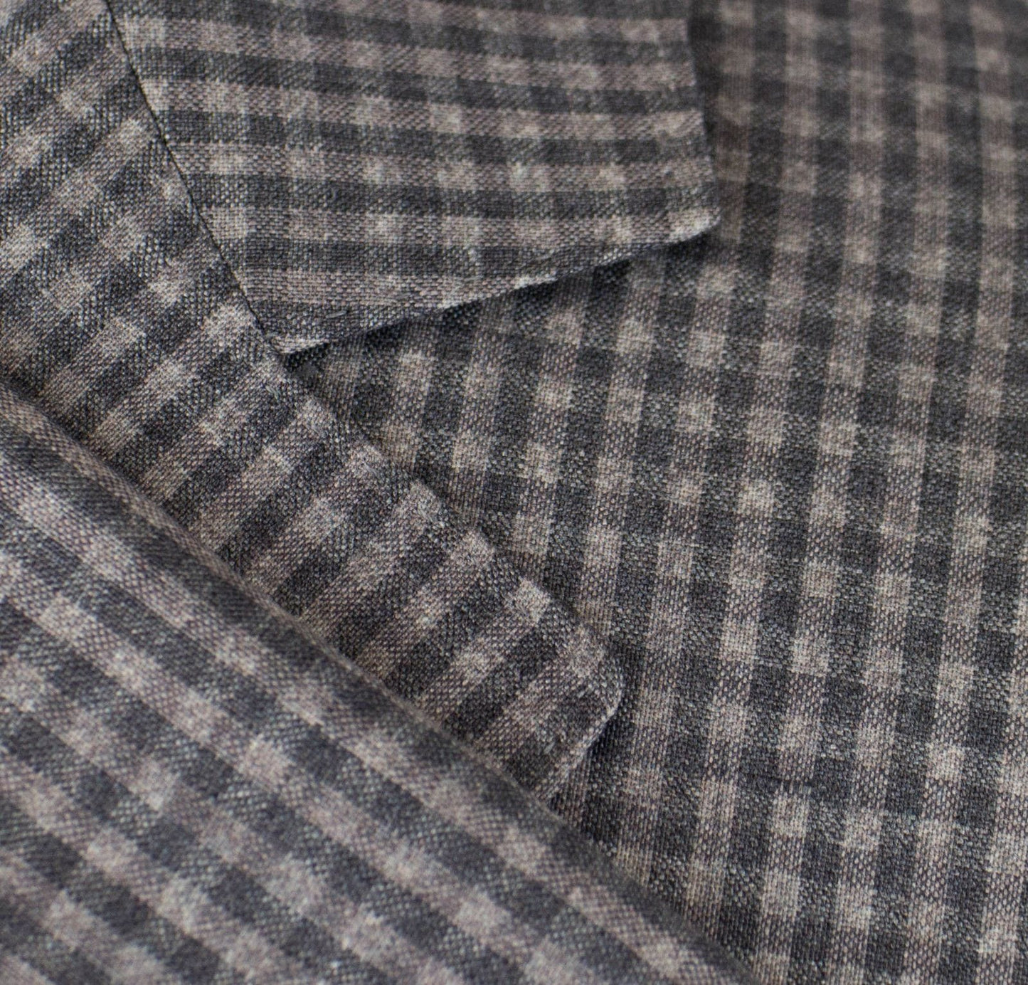Wool Blend Gingham Check 3 Roll 2 Button Sport Coat - Gray
