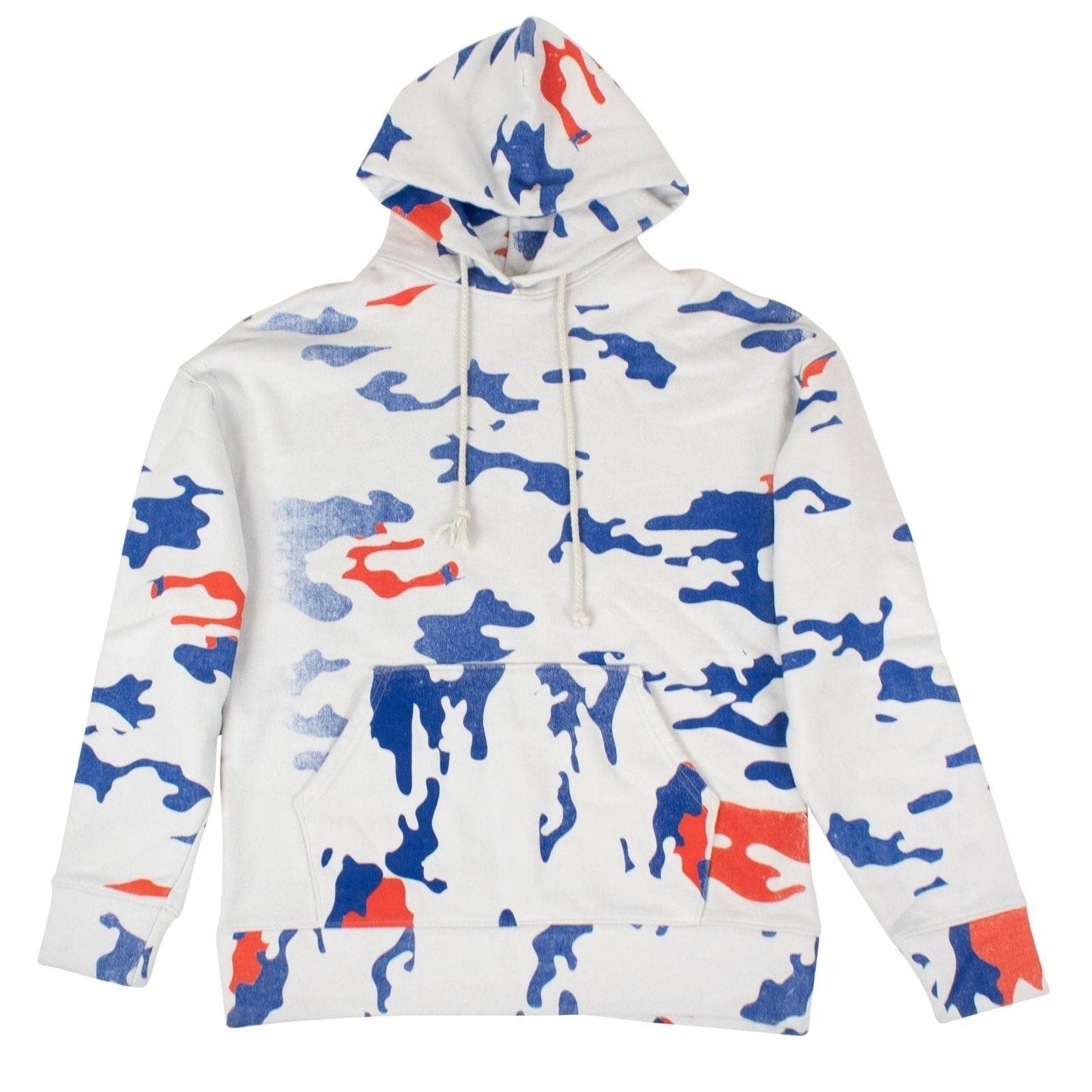 Camo Hoodie Sweatshirt - White / Red / Blue