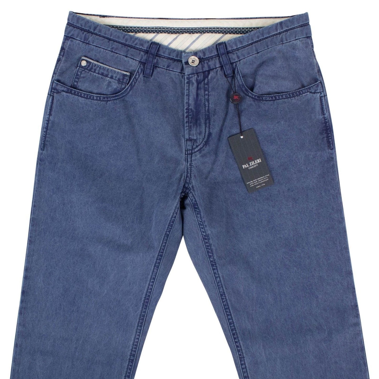 Blue Faded Denim Cotton Jeans