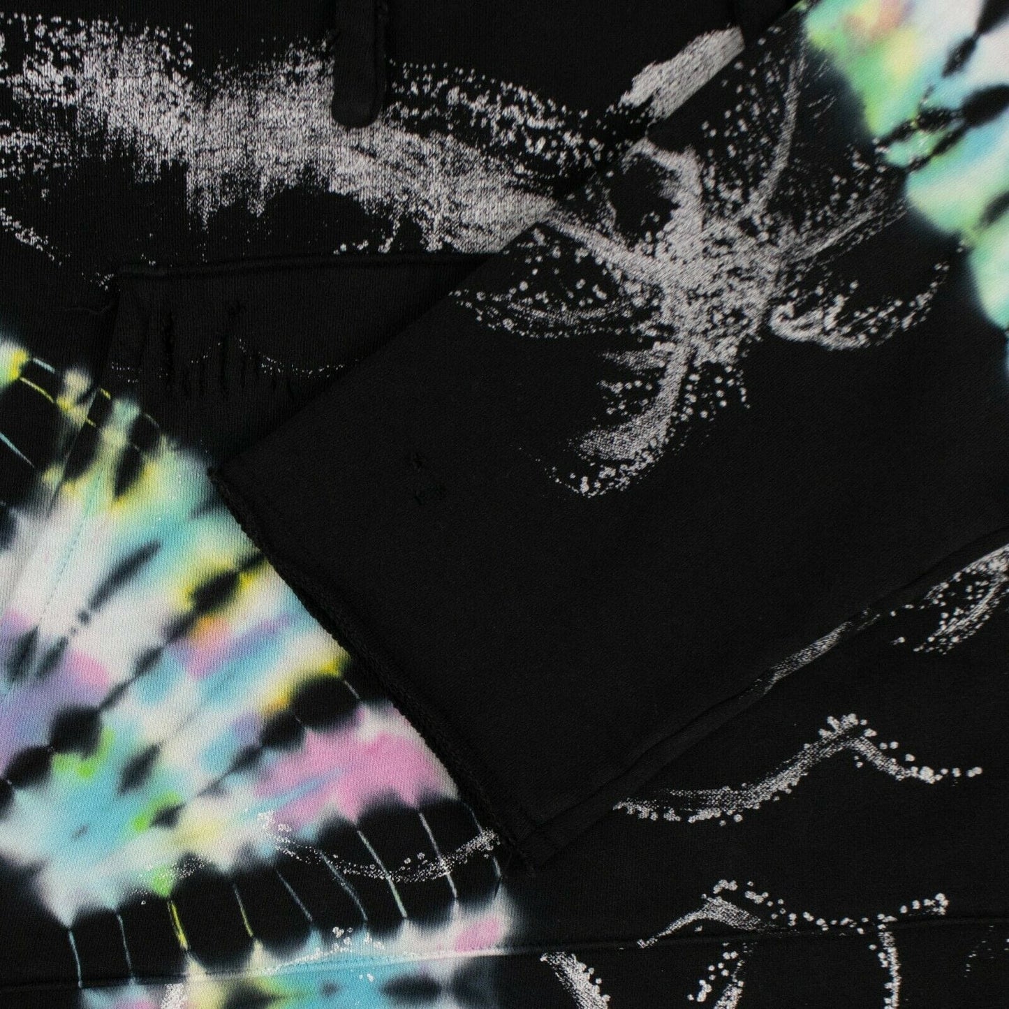 Beni Baja X Dr Woo Pullover Black Tie Dye Hoodie - Black / Multi