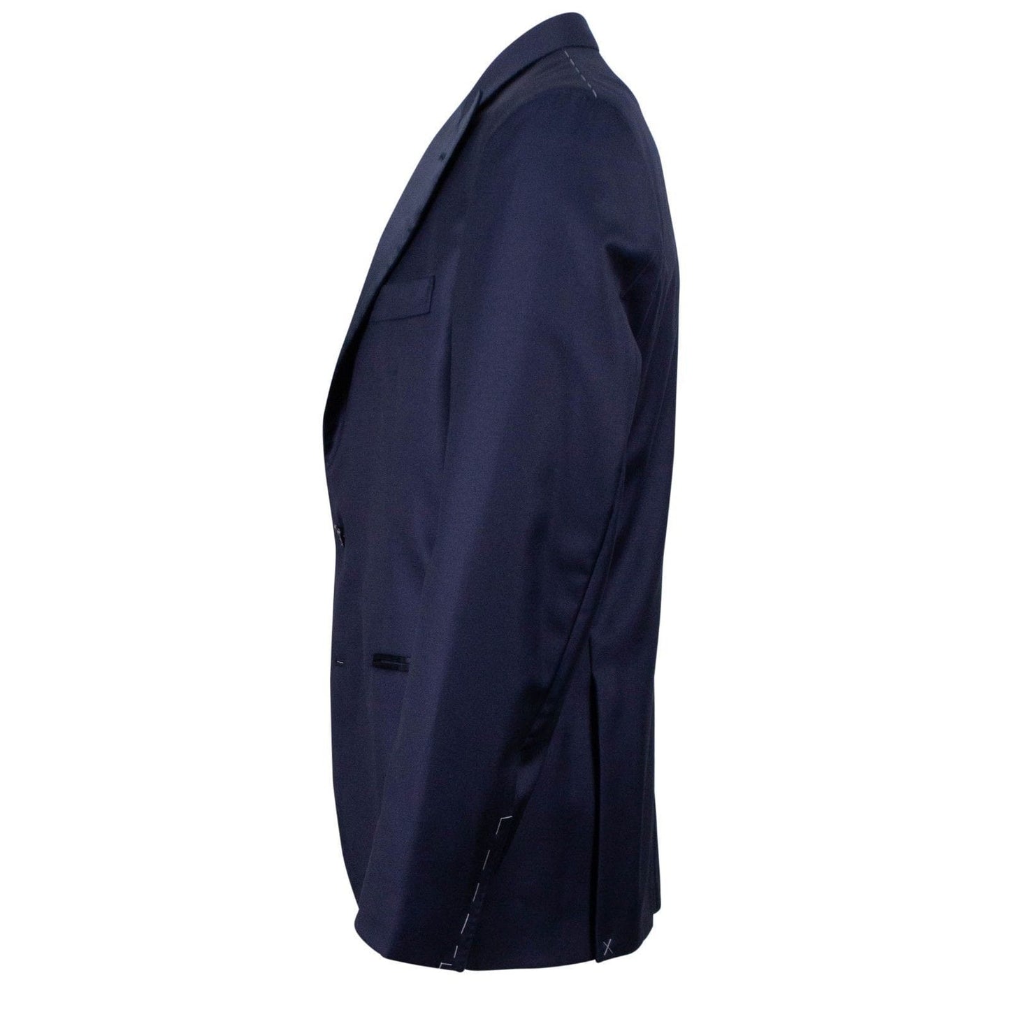 Wool Tuxedo Suit - Navy Blue