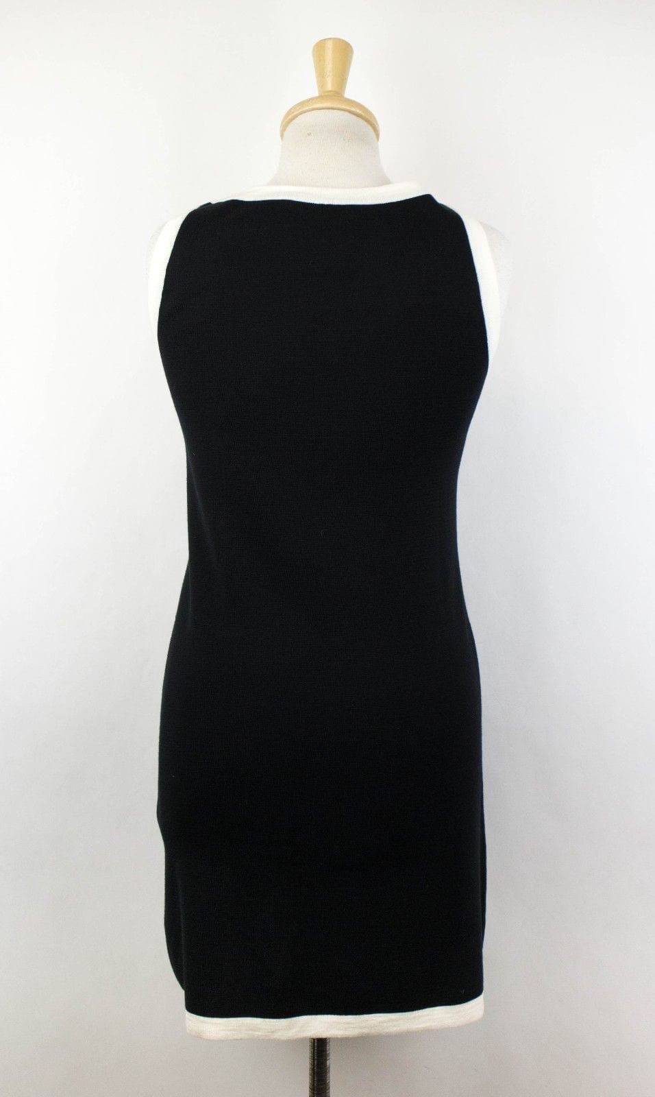Wool Blend Bow Tie Sleeveless Mini Dress - Black