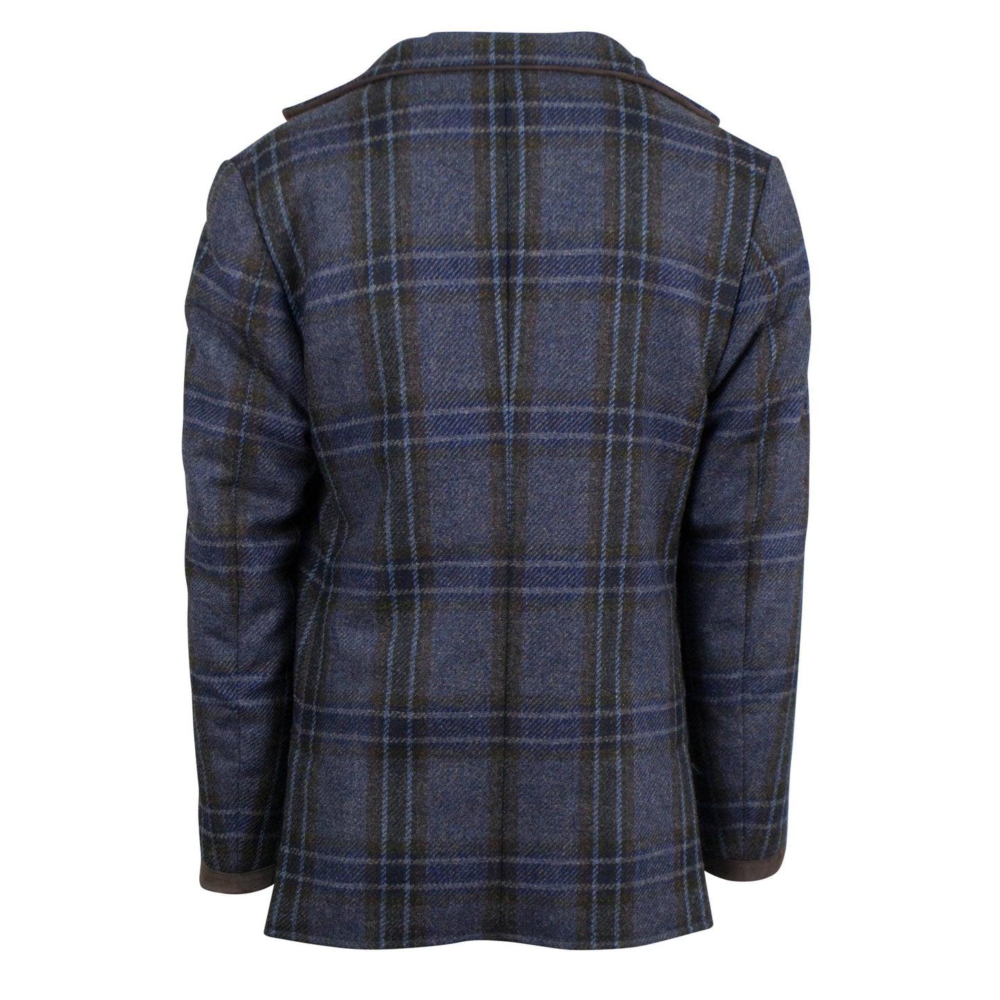 Wool and Suede Trimmings Jacket - Blue / Brown