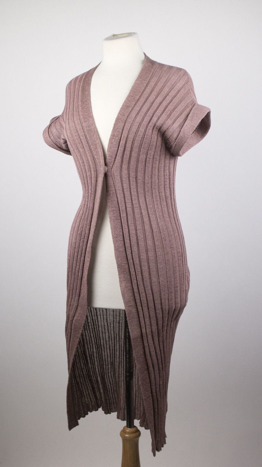 Knitted Cotton Sweater Dress - Puce Pink