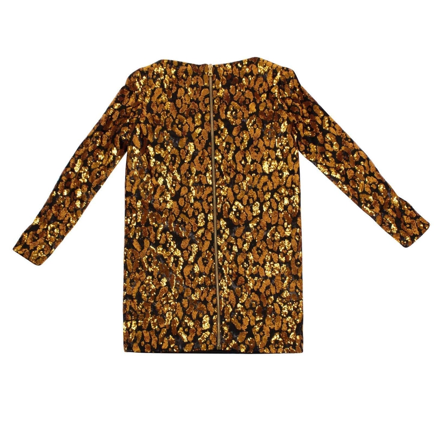 Woven Sequin Mini Dress - Black/Gold