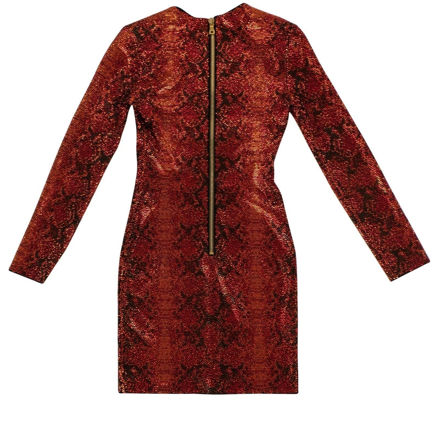 Knit Crystal Mini Dress - Red / Orange / Black