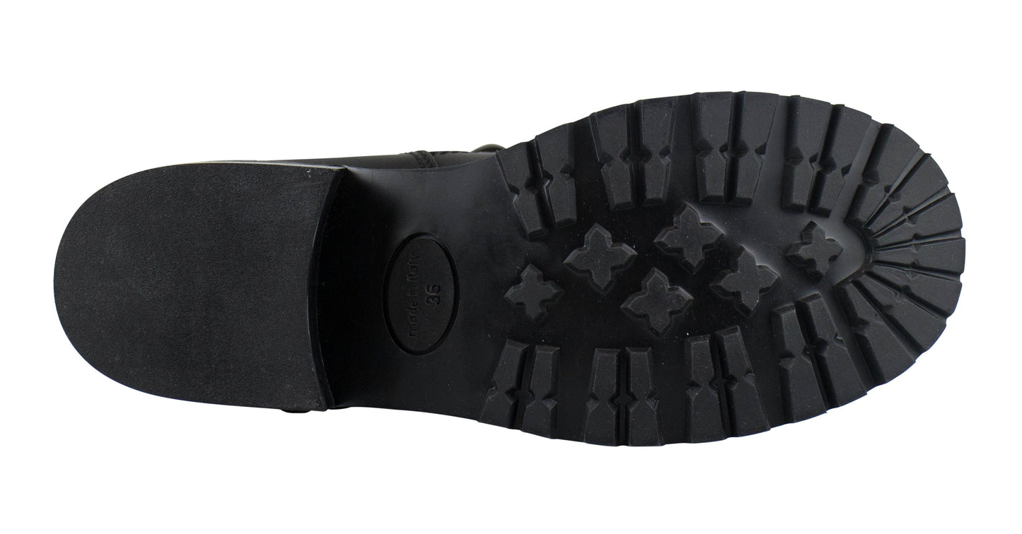 Blok Tubo Black Leather Boots - Black