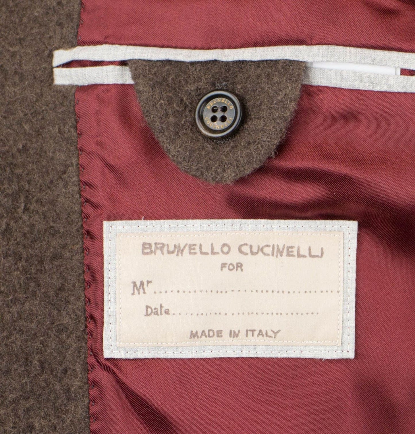 Brown Wool Blend DB Overcoat