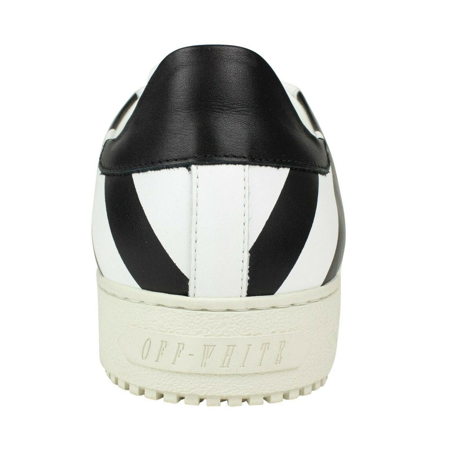 Leather Diagonal Stripe Sneakers - White