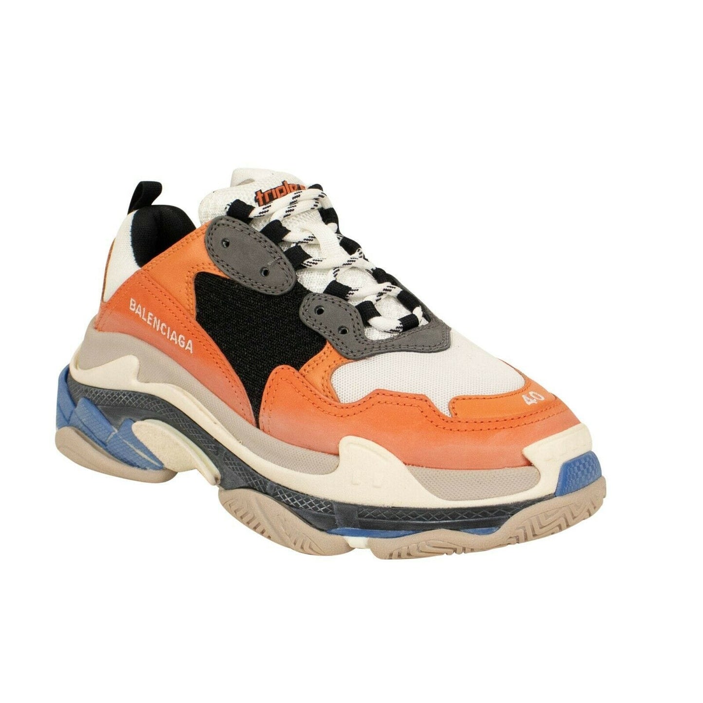 Women's Triple S Multi Material Chunky Sneakers - Orange