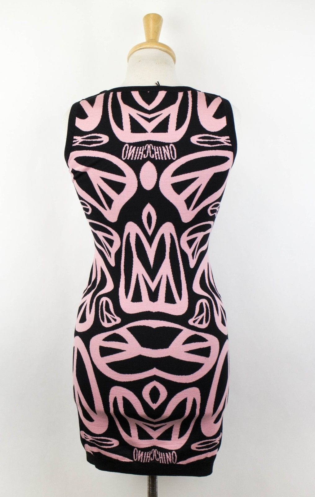 Moschino x Jeremy Scott Peace Sign Print Sweater Dress - Pink / Black