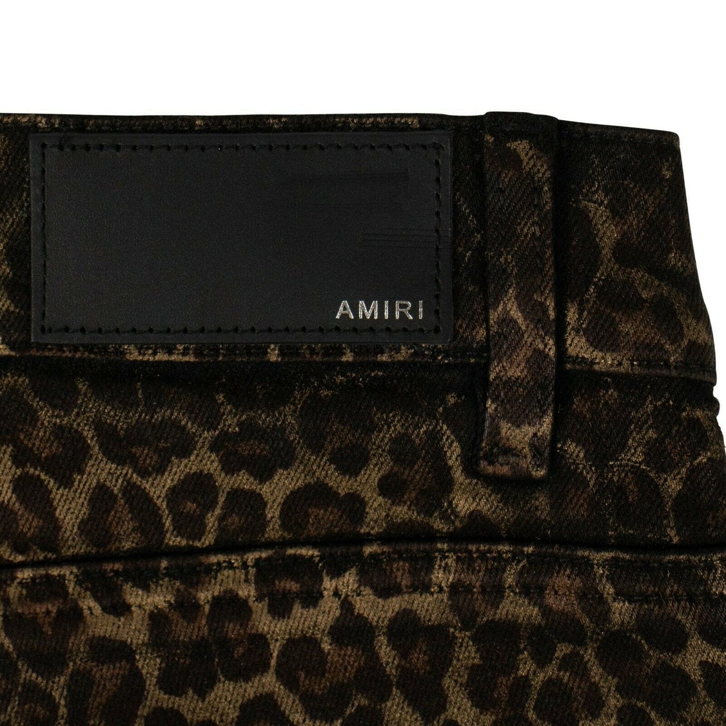 Broken Leopard Coated Jeans - Dark Leopard