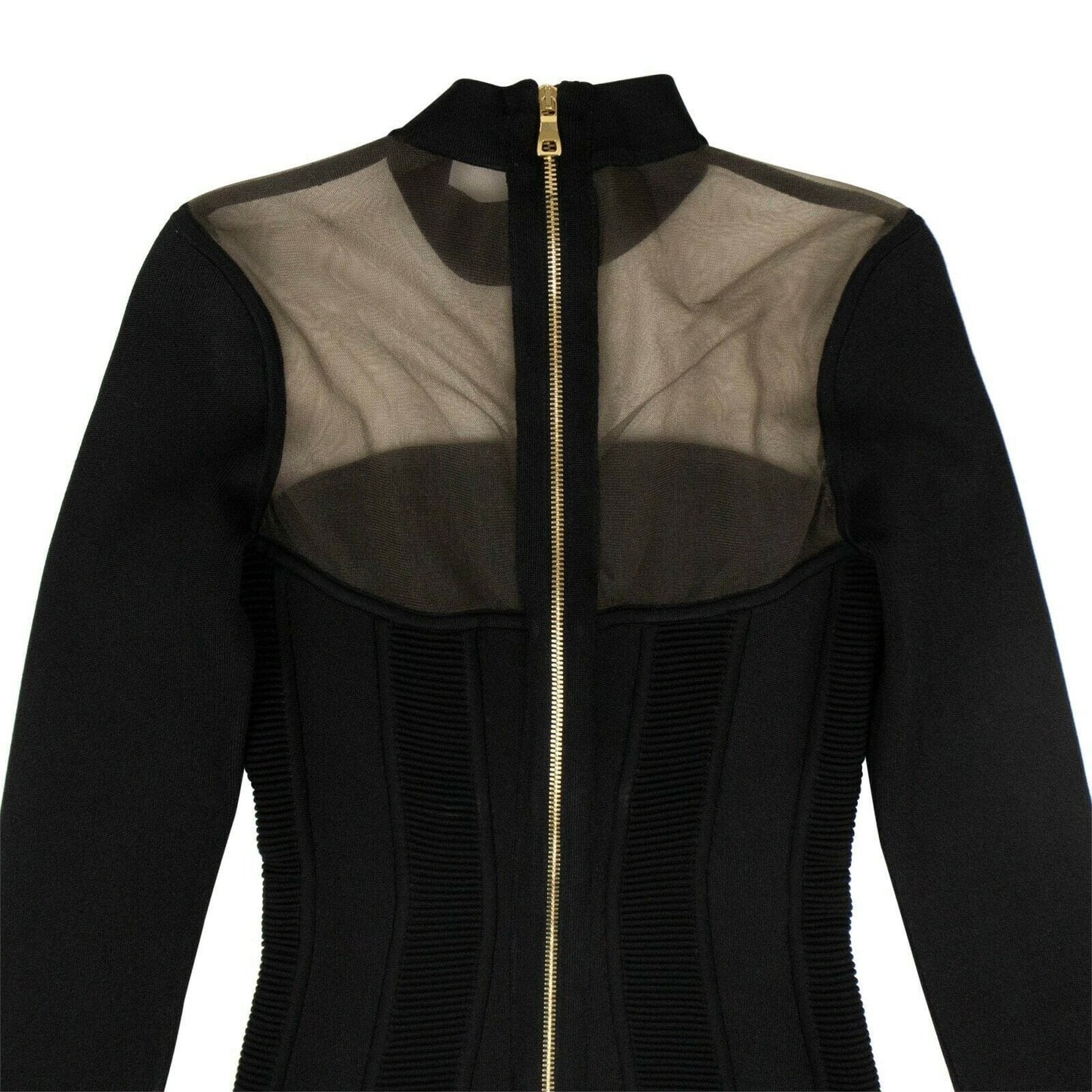 Stretch Knit Mini Dress - Black