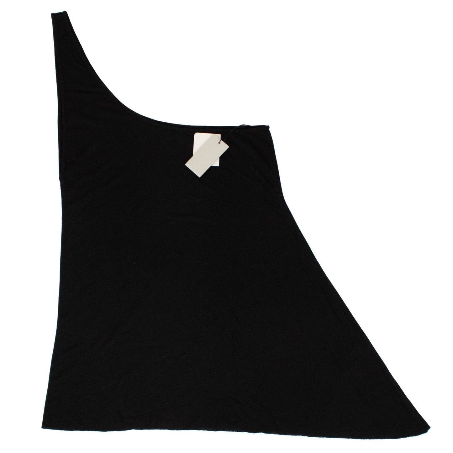 Woven One Shoulder Drape Top - Black