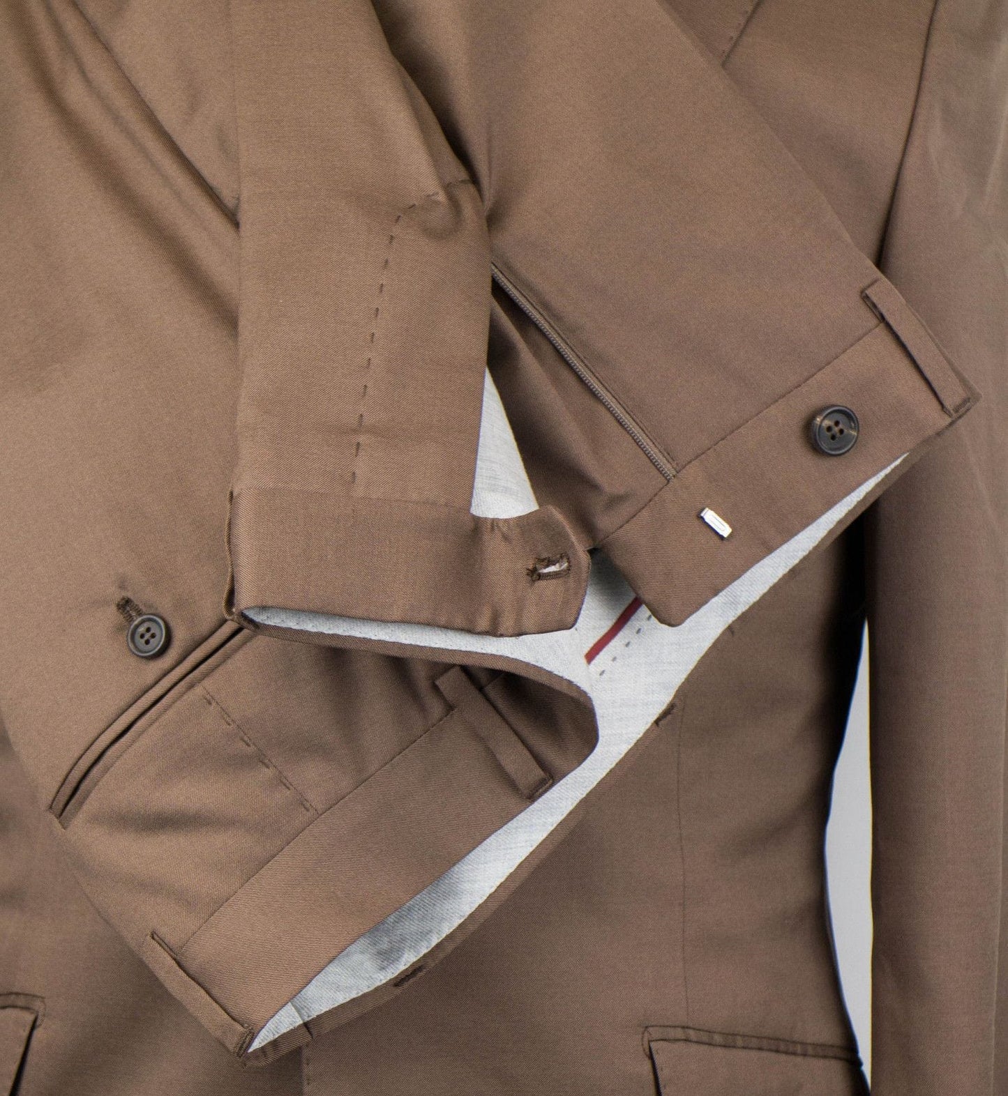 Wool Blend 3/2 Button Suit - Brown