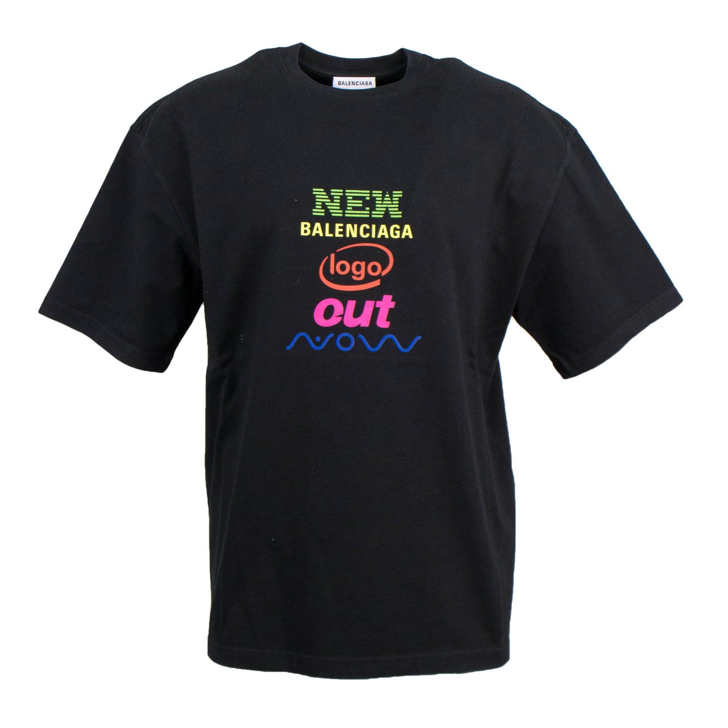 Black Cotton Short Sleeve Crewneck T-Shirt