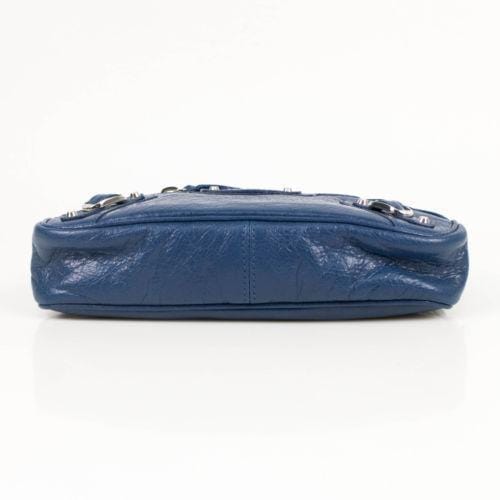 Blue Leather Classic Hip AJ Shoulder Bag