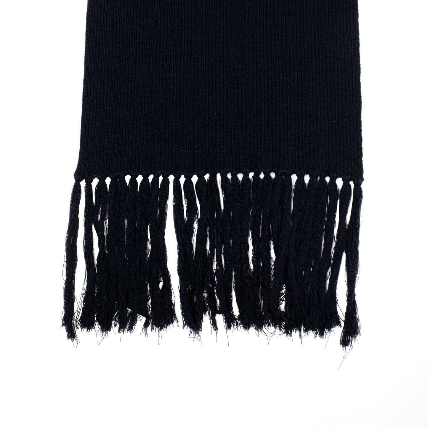 Wool Cable Knit Scarf - Navy Blue