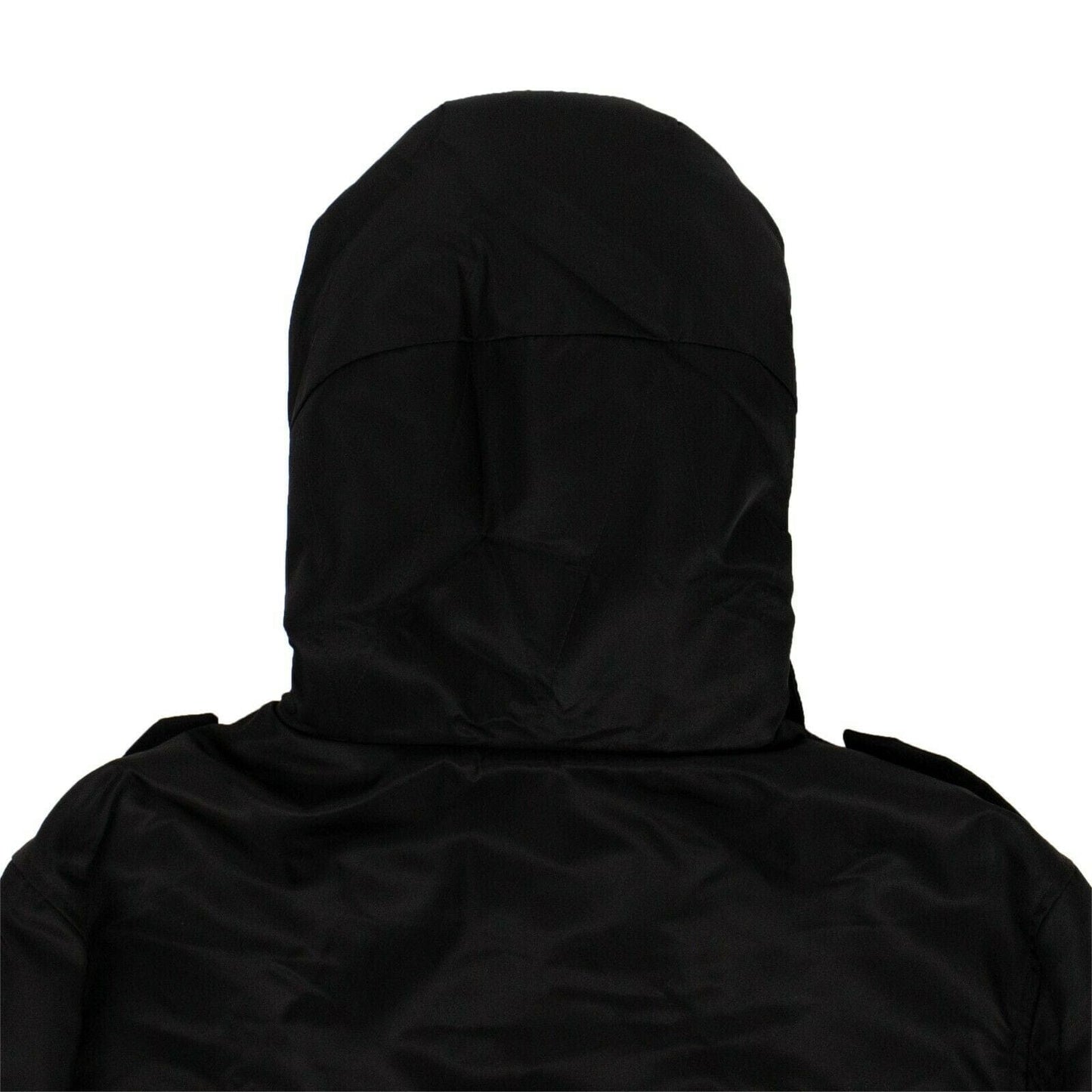 Belted Parka Long Coat - Black