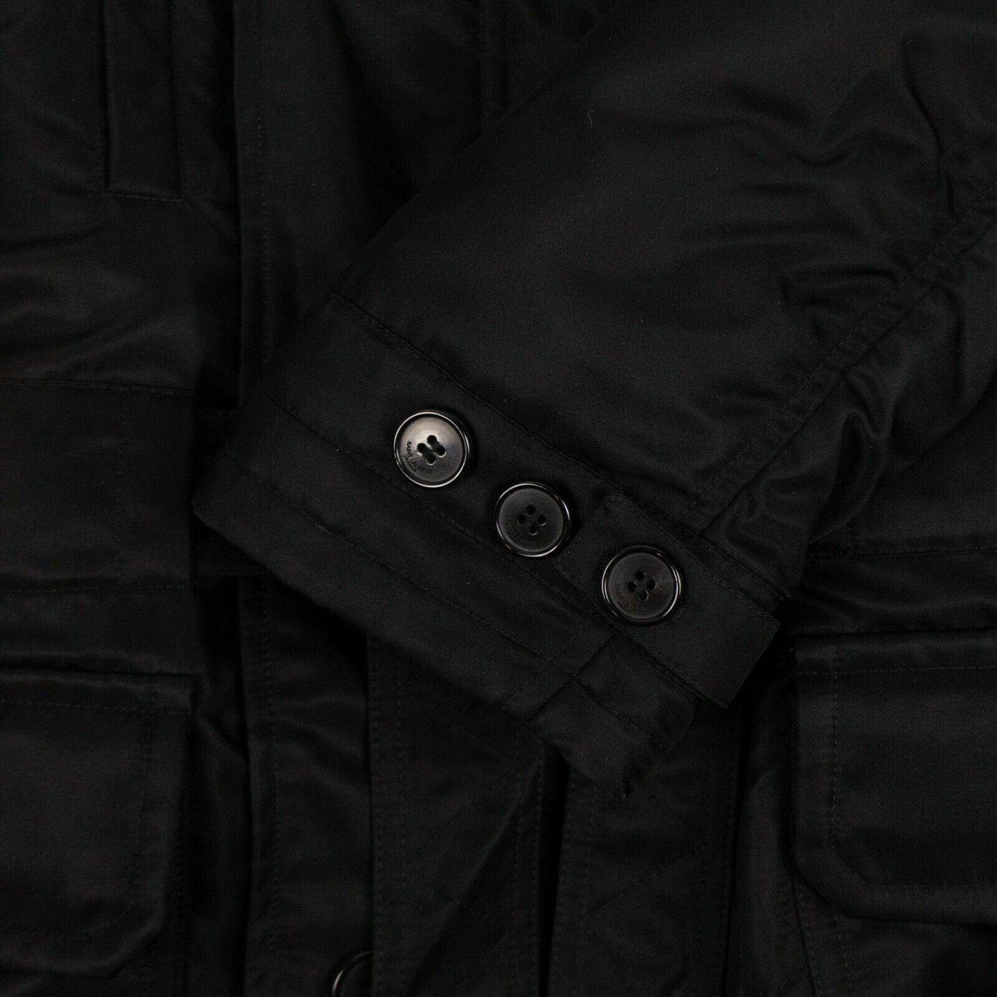 Belted Parka Long Coat - Black