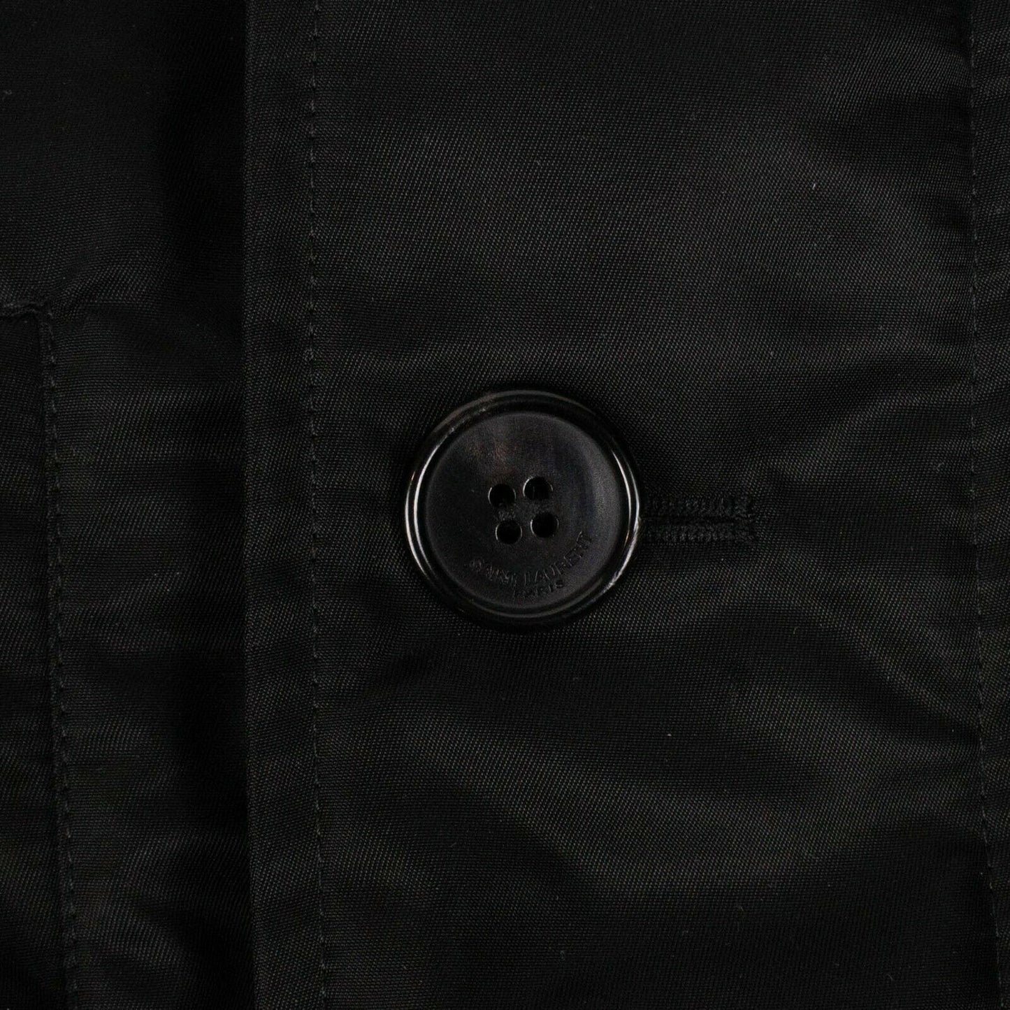 Belted Parka Long Coat - Black