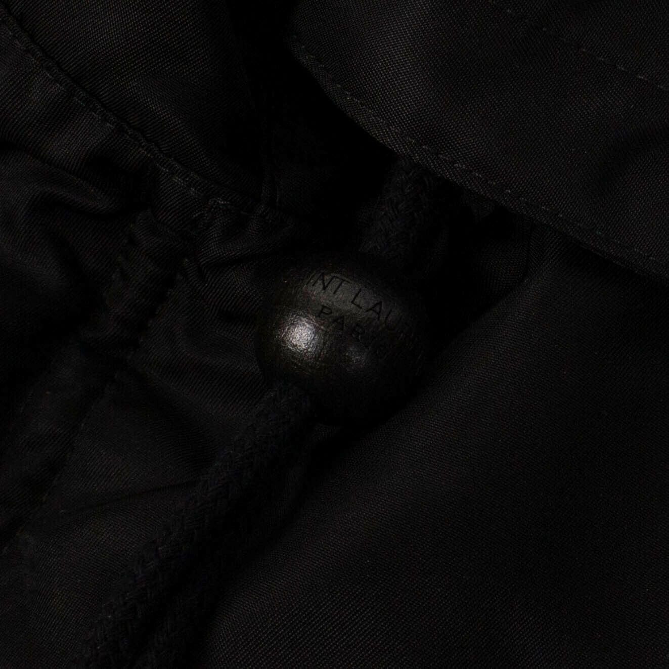 Belted Parka Long Coat - Black