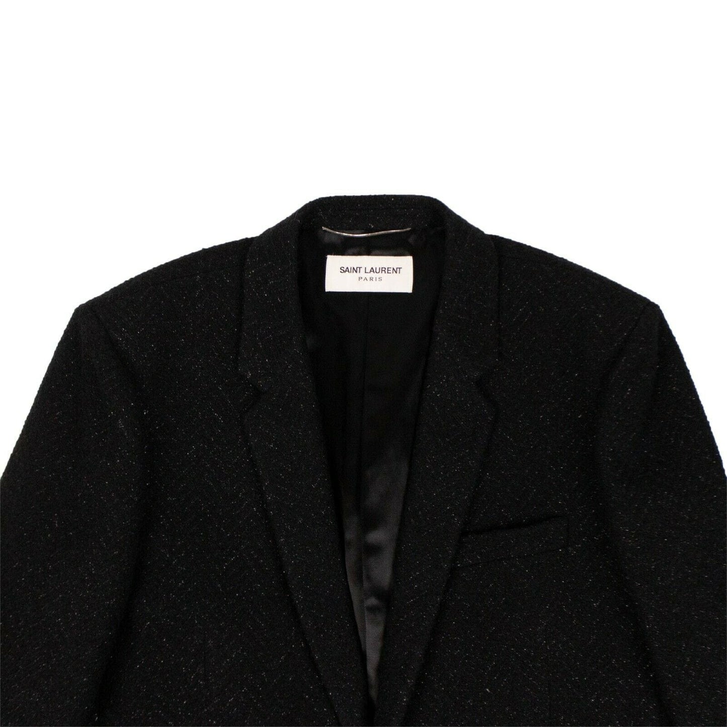 Wool Lurex Chevron Finish Allure Coat - Black