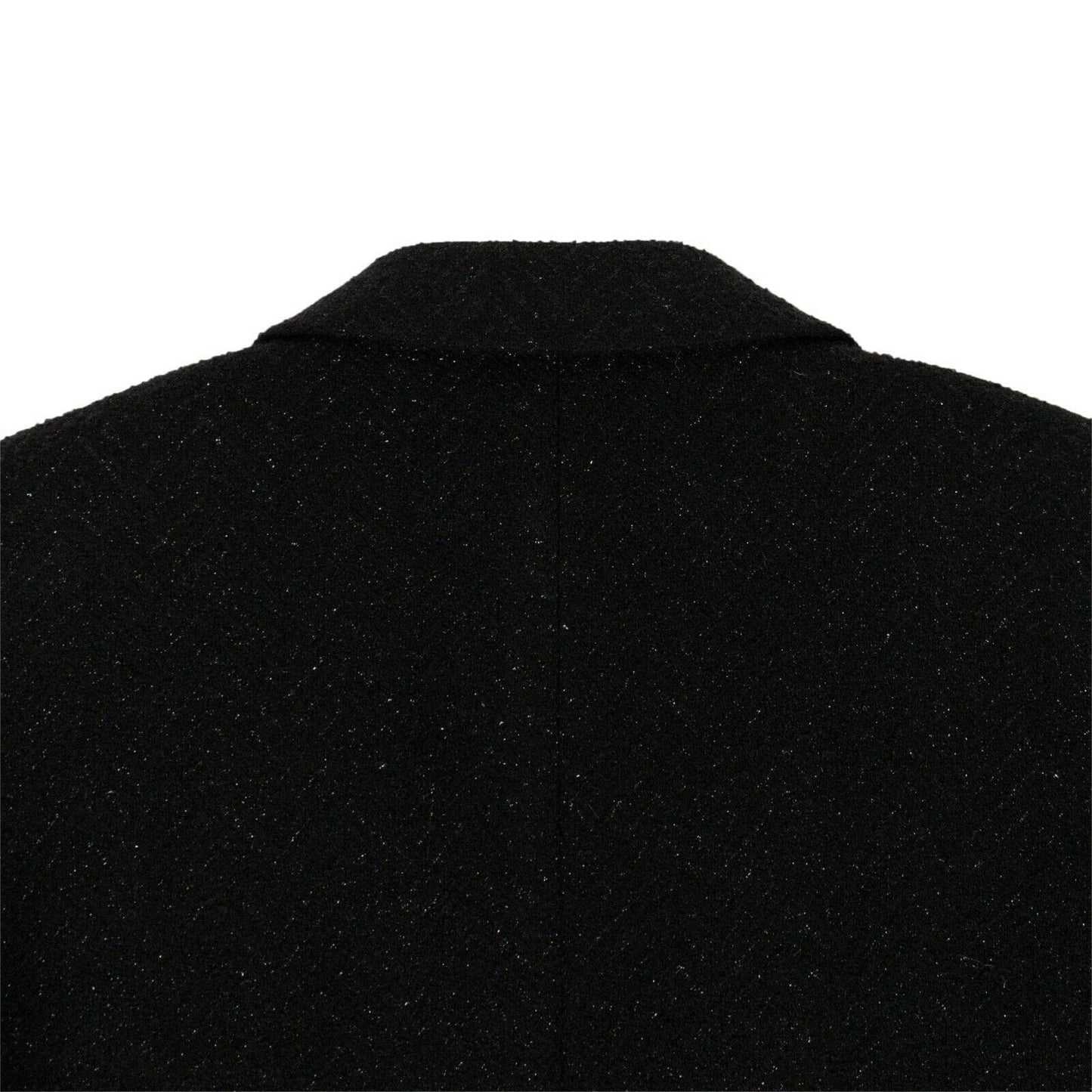 Wool Lurex Chevron Finish Allure Coat - Black