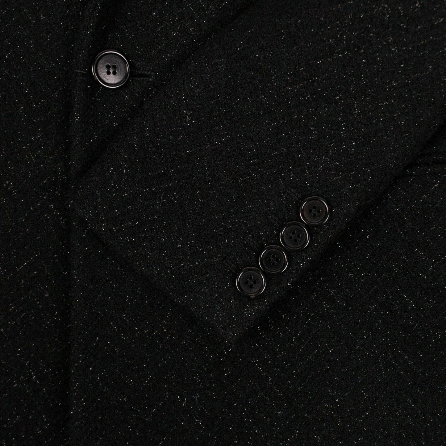 Wool Lurex Chevron Finish Allure Coat - Black