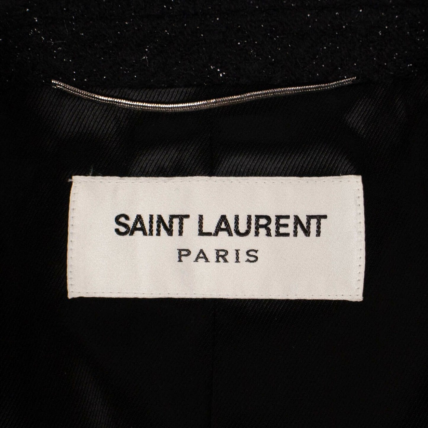 Wool Lurex Chevron Finish Allure Coat - Black