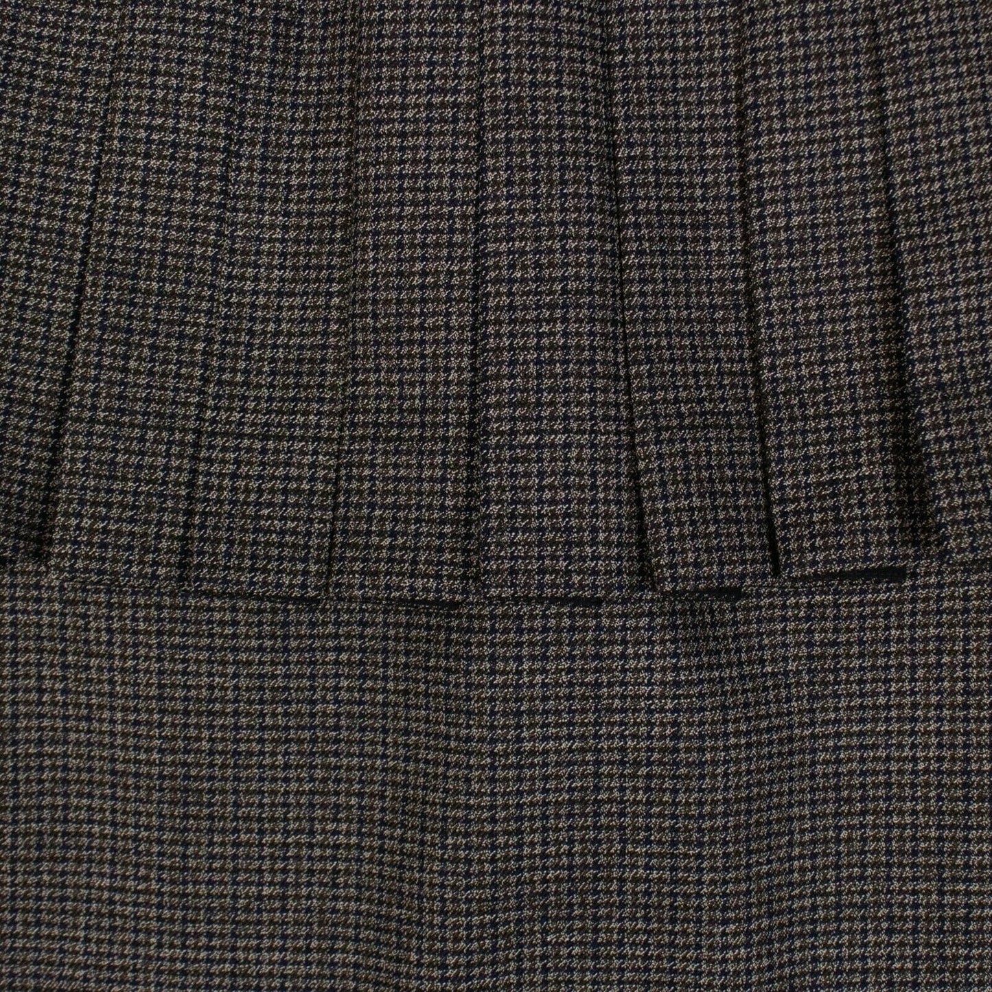 Wool Micro Check Pleated Midi Dress - Gray