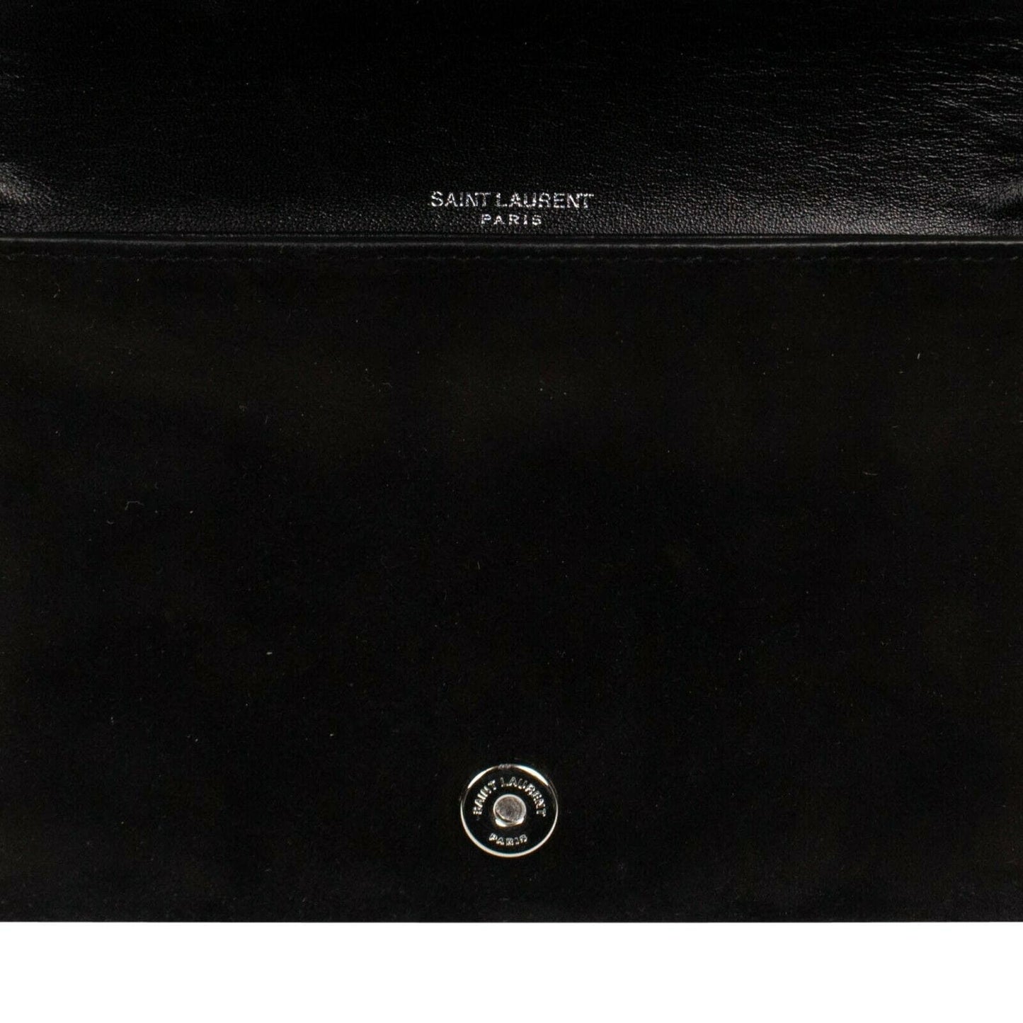 YSL Suede Kate Silver Stripes Crossbody Bag - Black