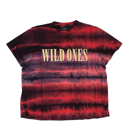 Tie-Dye Cotton Gold 'Wild Ones' Short Sleeve T-Shirt - Red