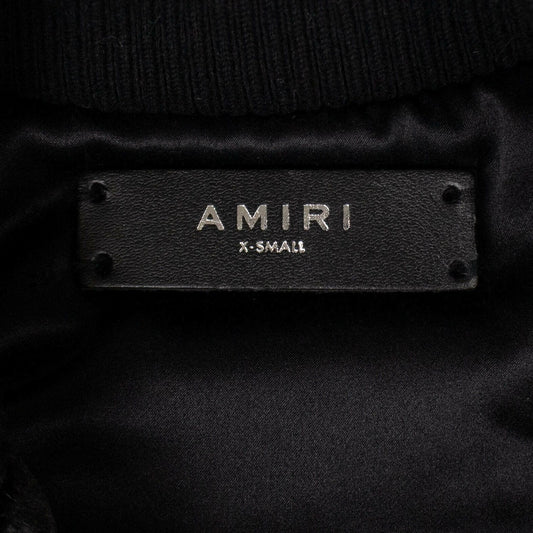Velvet Long Pile Bomber Jacket - Black