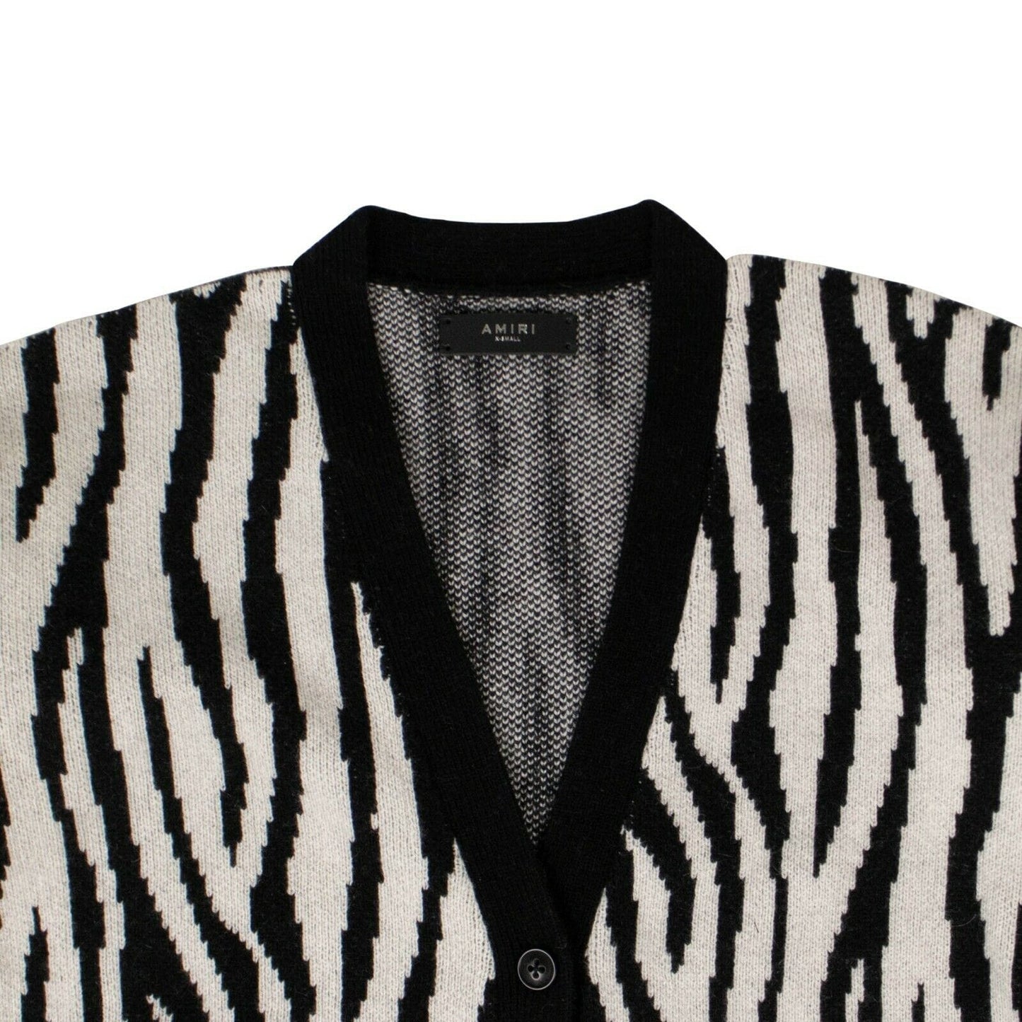 Zebra Extra Long Cardigan Sweater - Black And White