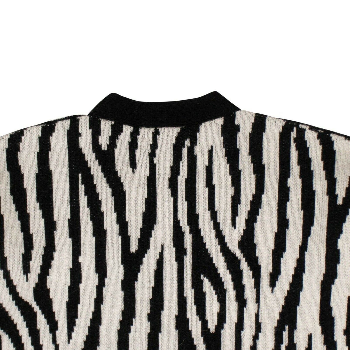 Zebra Extra Long Cardigan Sweater - Black And White